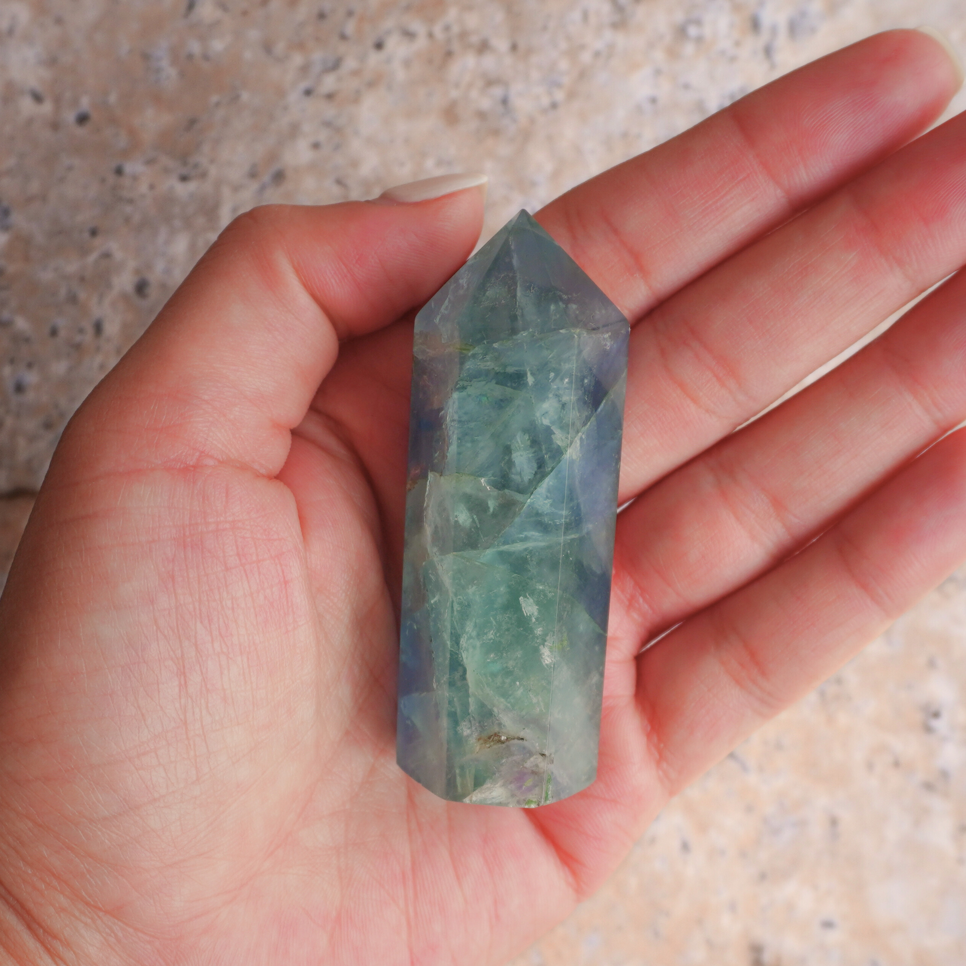 Natural Green Fluorite crystal for deep meditation, intuition strengthening, and chakra alignment.