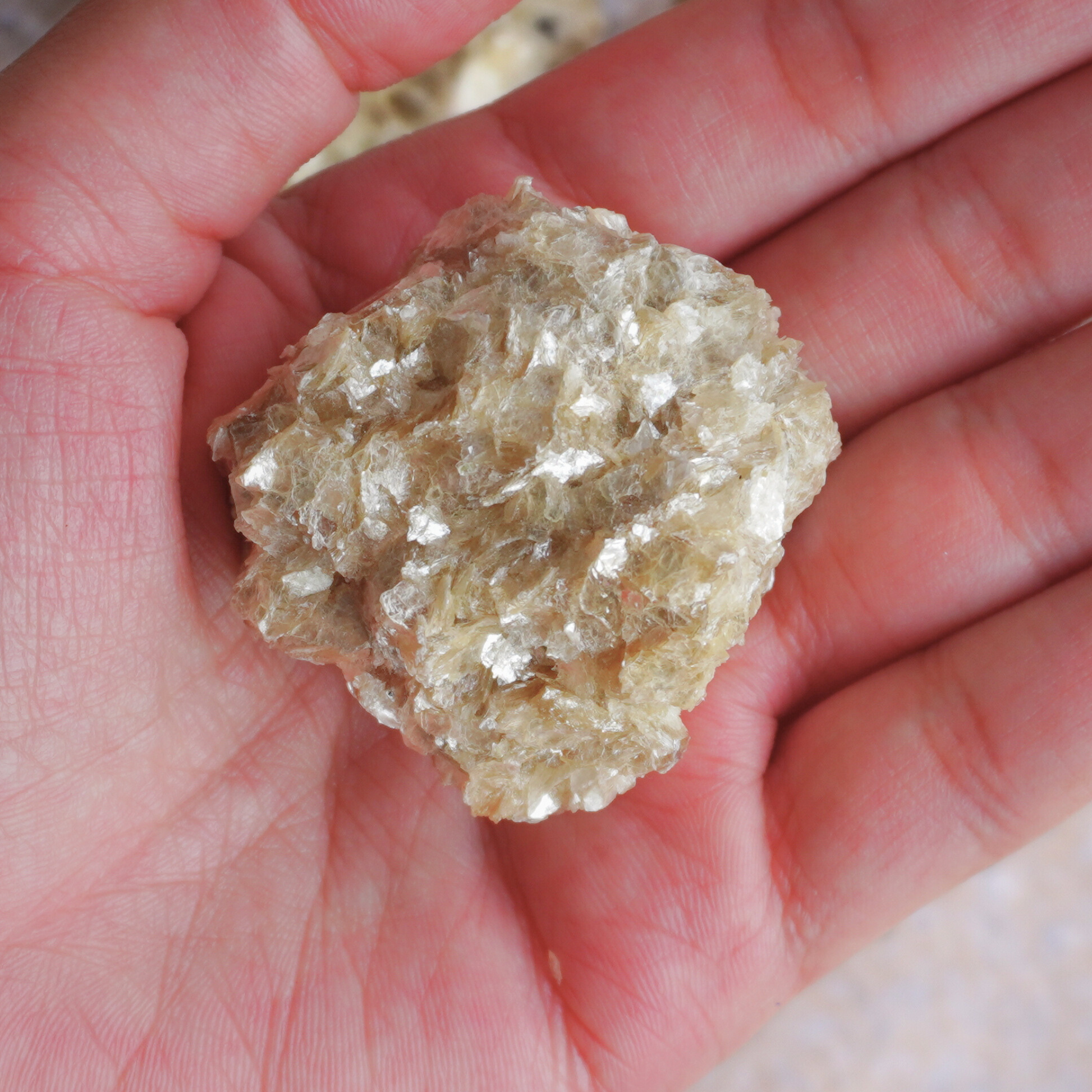 Raw Golden Mica energy stone for clarity, focus, and achieving goals with a strong mindset.