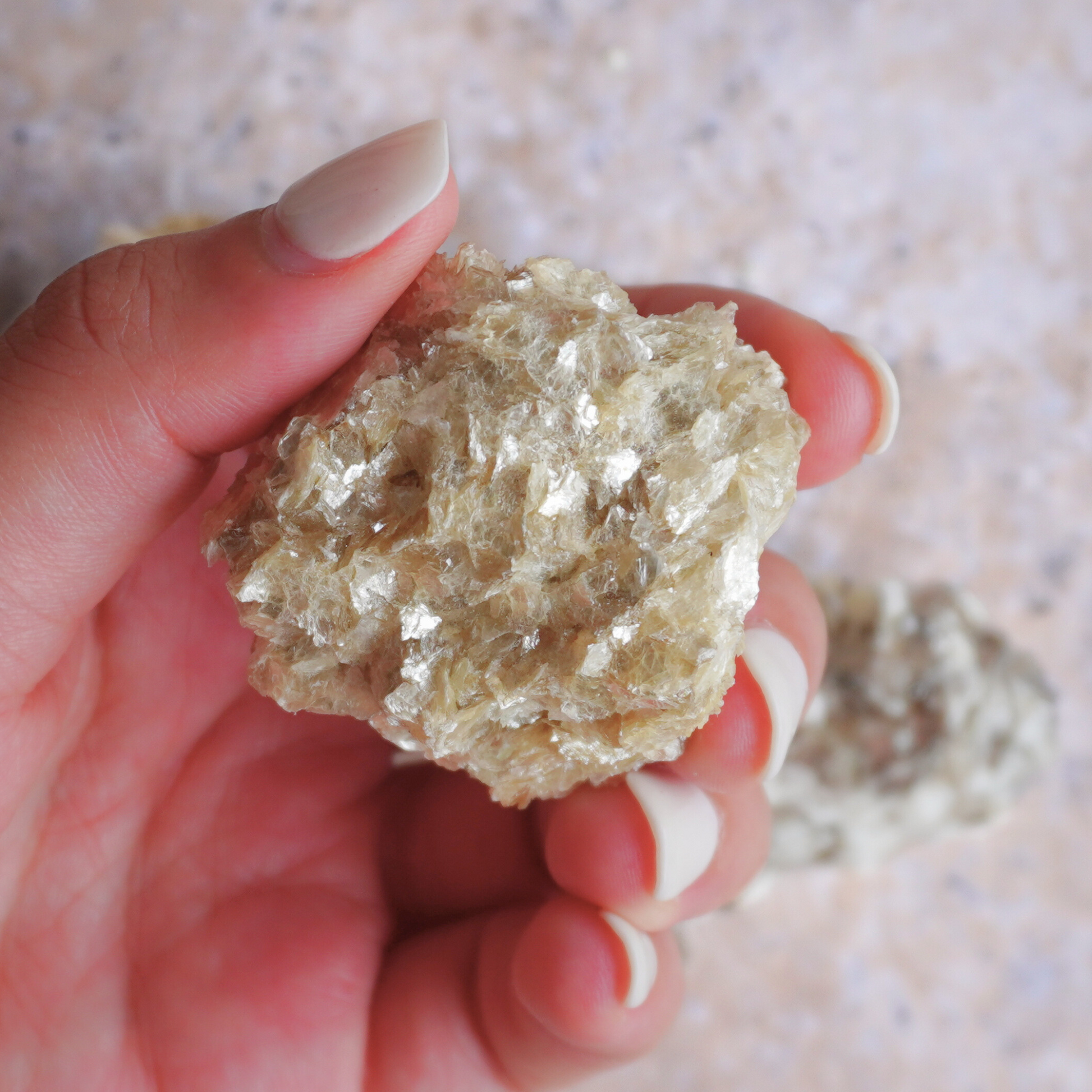 Golden Mica Cluster for solar plexus activation, helping to strengthen courage, motivation, and success.