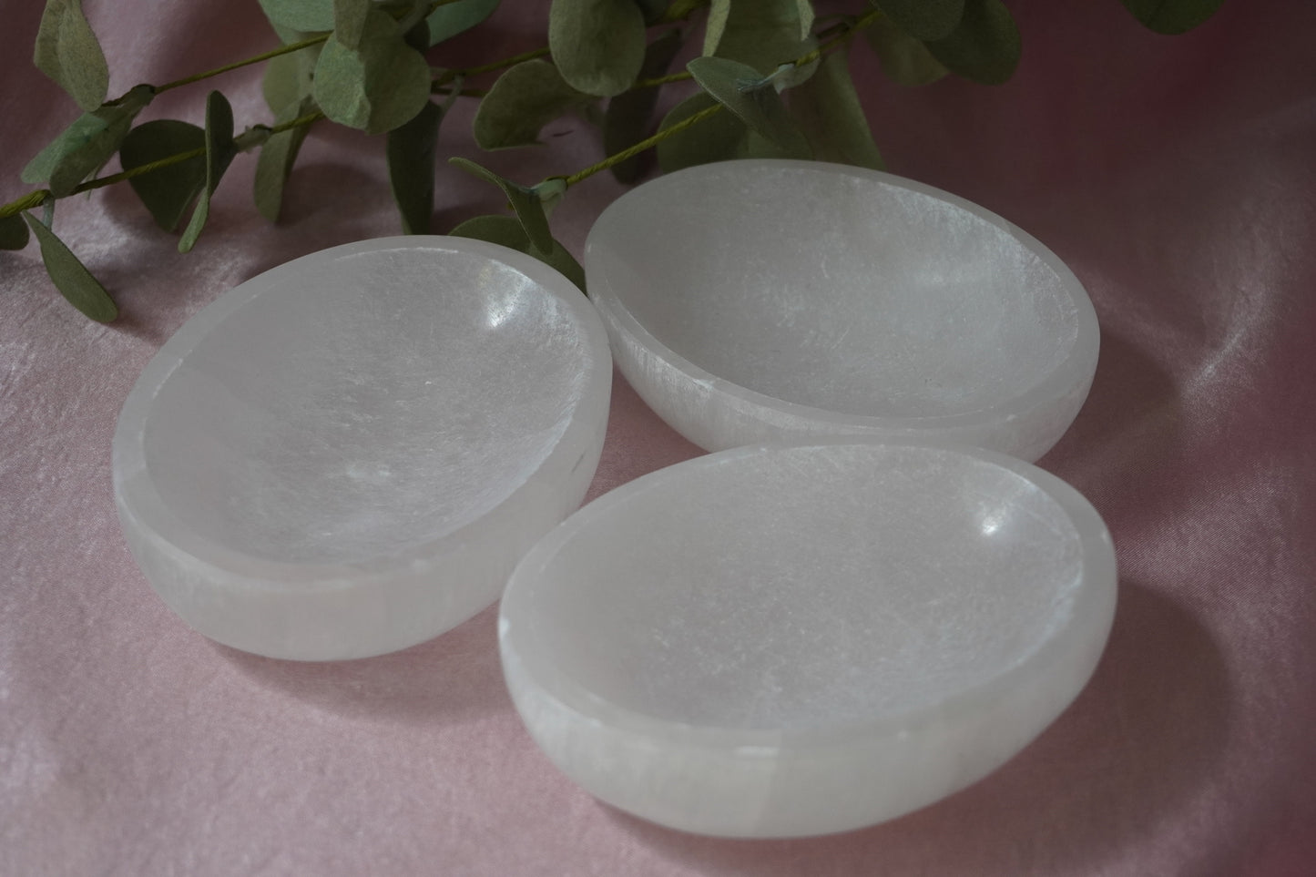 Oval Selenite Bowl (Satin Spar): Cleansing and Clarity