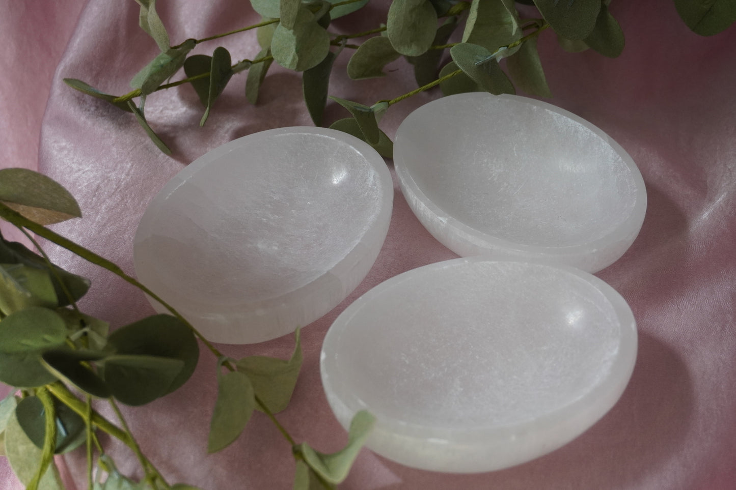 Oval Selenite Bowl (Satin Spar): Cleansing and Clarity