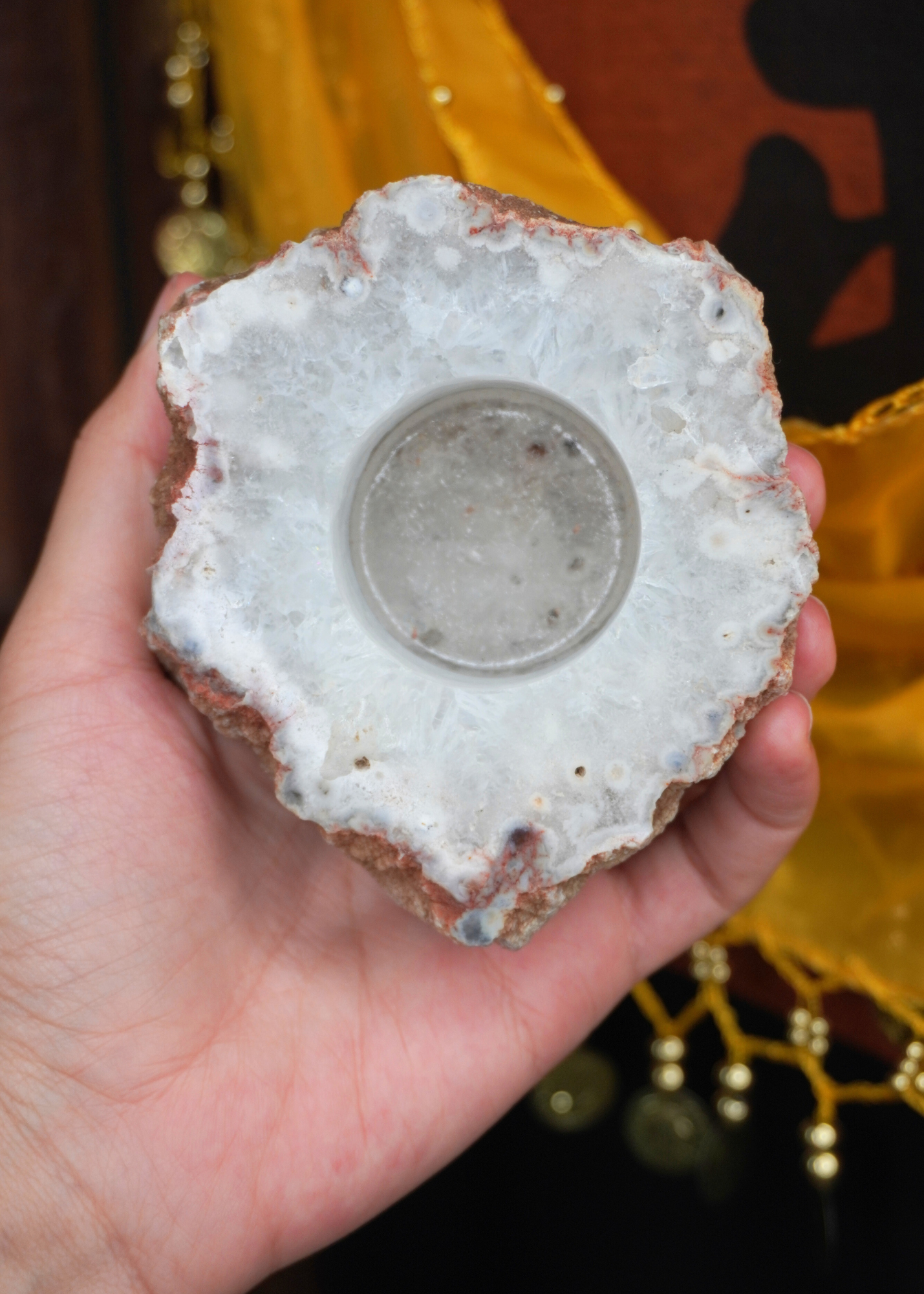 agate tealight holder