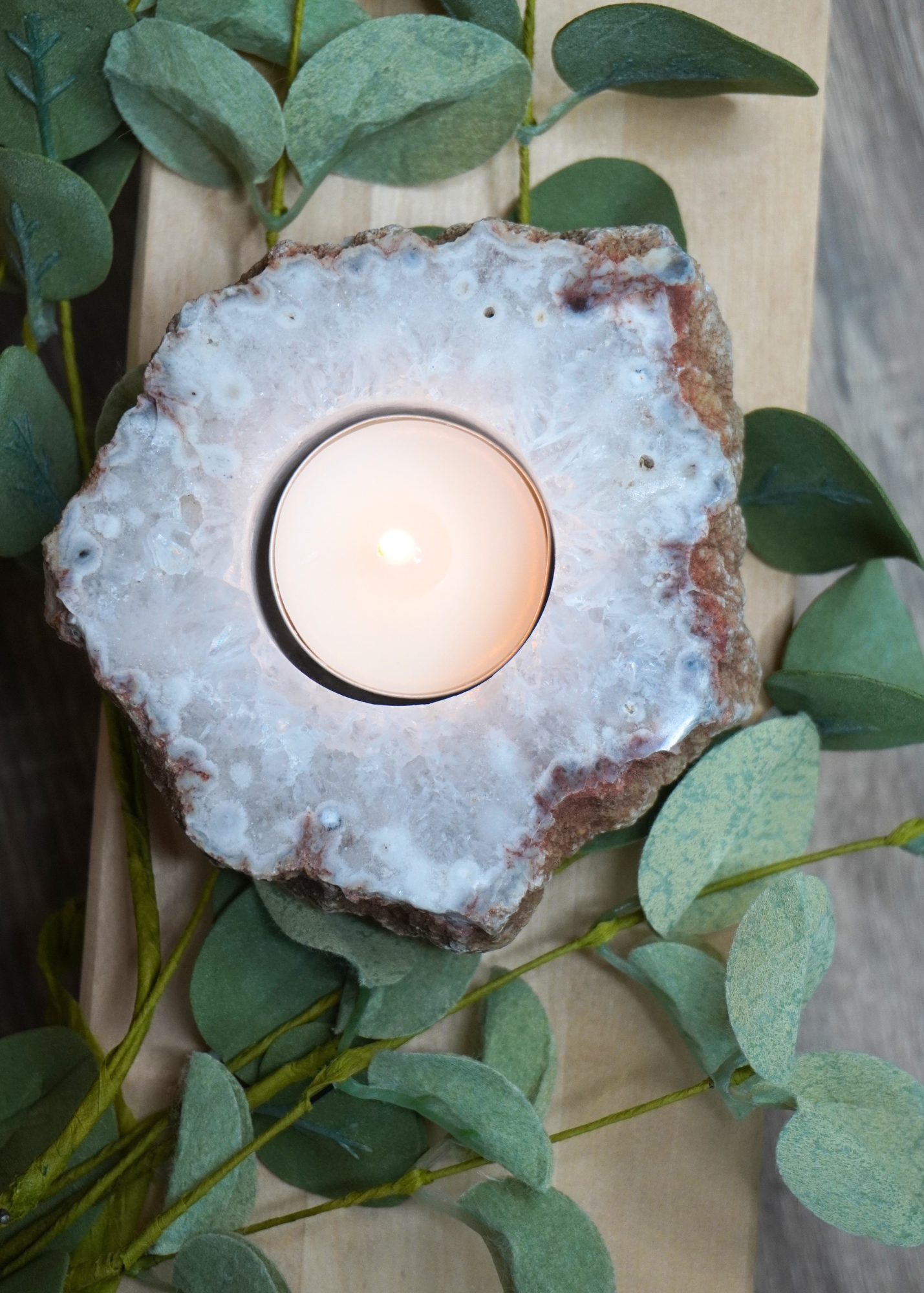 agate tealight holder