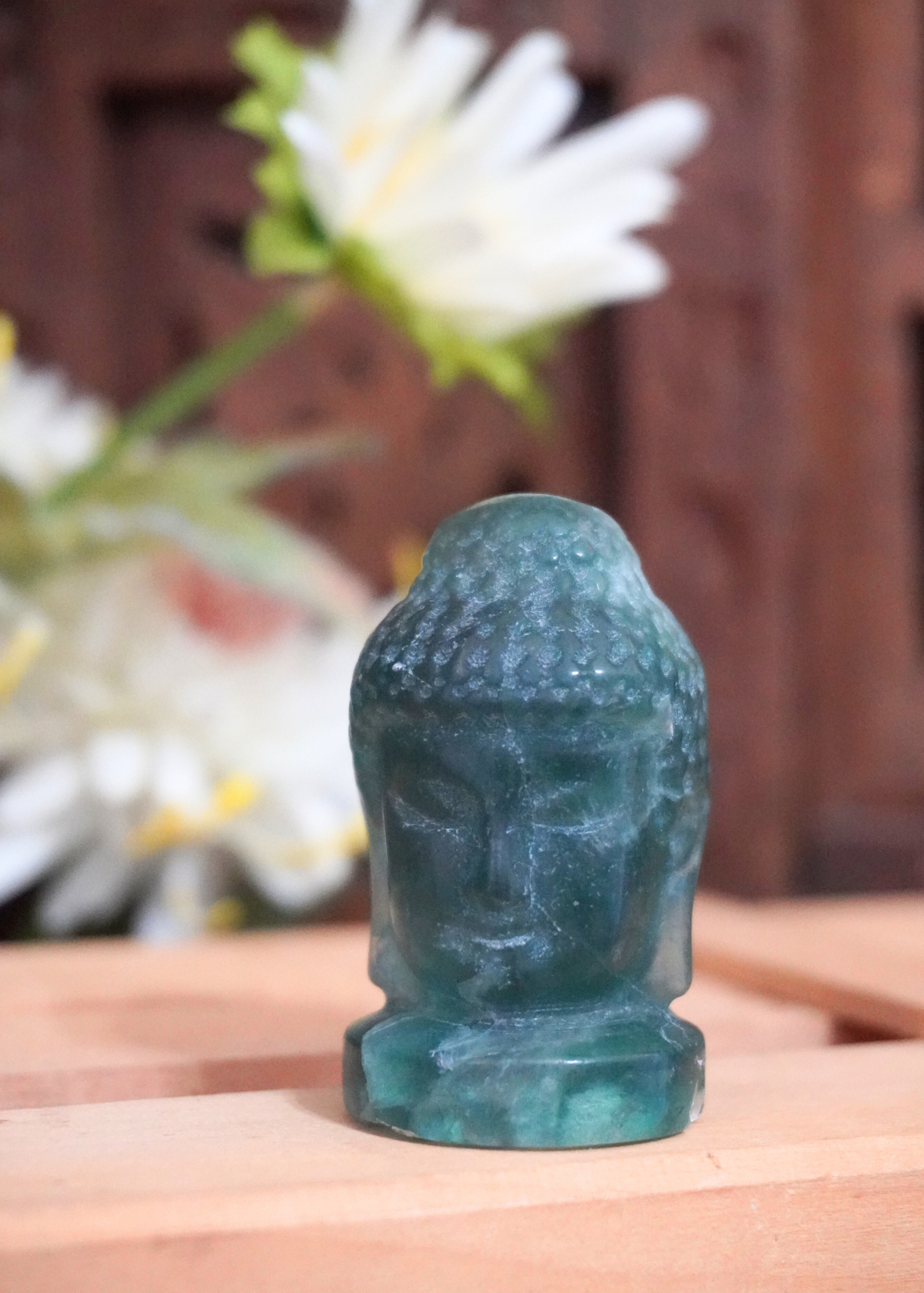 Clarifying Green Fluorite Buddha