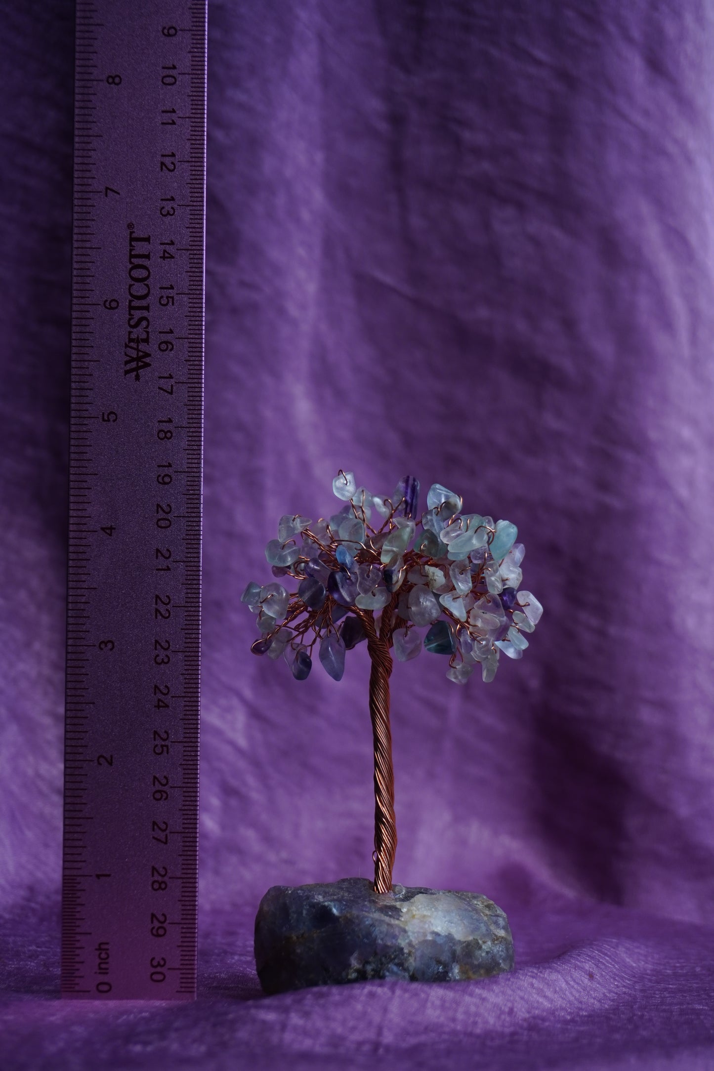 Vibrant Fluorite Crystal Tree: Handcrafted with Copper Wire Brilliance!