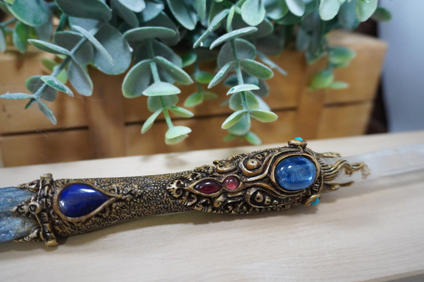 Unlocking the Power Within: Bali's Garnet, Kyanite, Turquoise, Lapis Lazuli, and Clear Quartz Wand