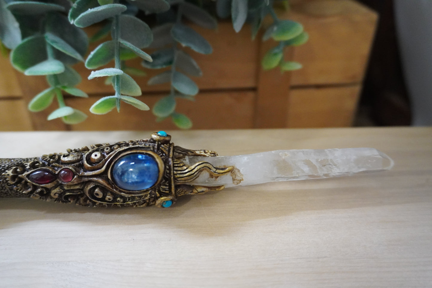 Unlocking the Power Within: Bali's Garnet, Kyanite, Turquoise, Lapis Lazuli, and Clear Quartz Wand