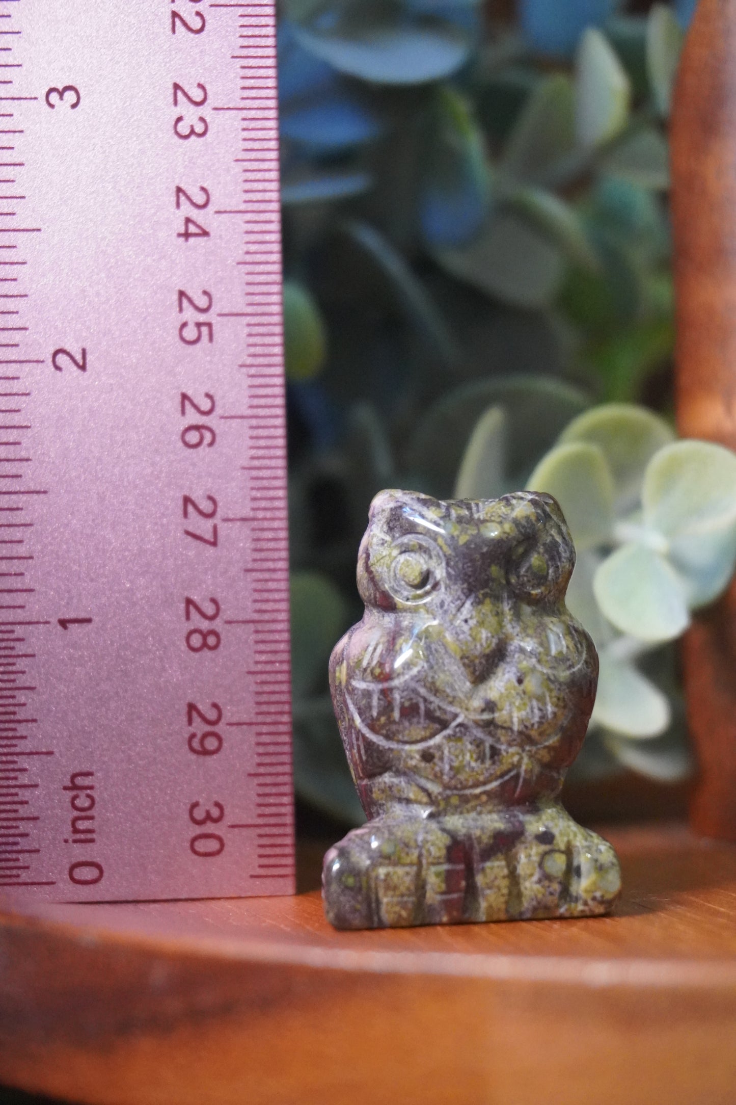 Bloodstone or Crazy Lace Agate Owl Carving: Healing, Protection, Joy, and Stability