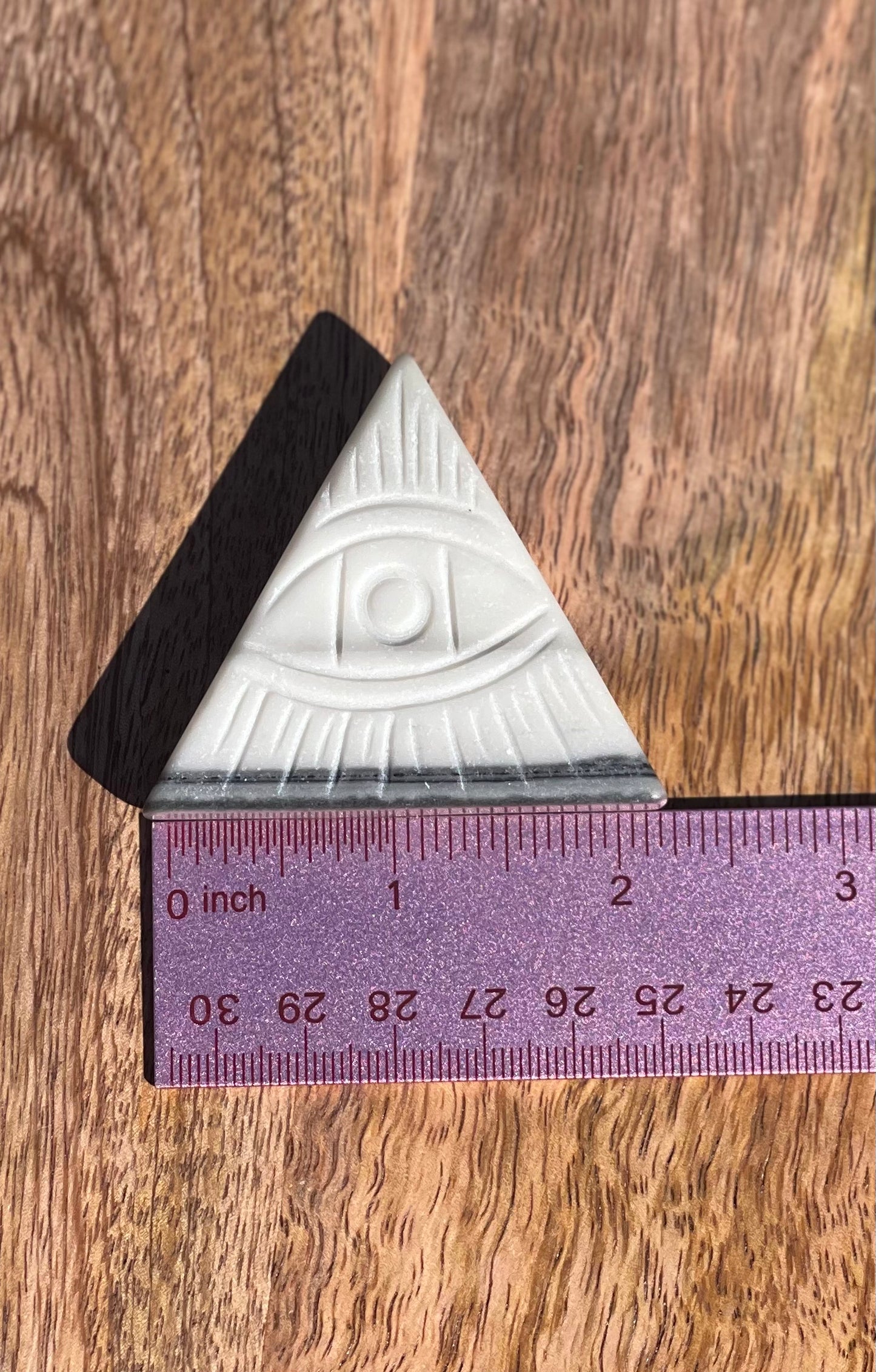 Sacred Symbolism: Eye of Providence Carving in Moss Agate and Taiji Jasper Crystal