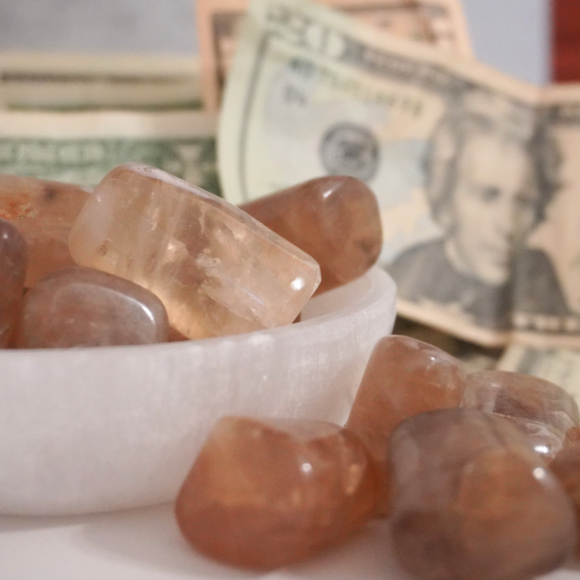 Natural Smoky Citrine tumbles from India, perfect for grounding and manifestation