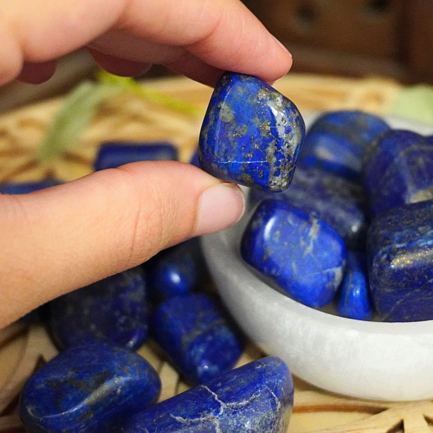 Lapis Lazuli Tumble Meditation Stone for Enhancing Mindfulness and Inner Peace