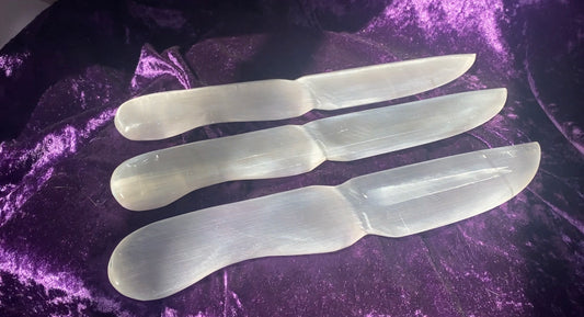 Selenite Knife (Satin Spar): Stone for Courage, Control, and Cord Cutting